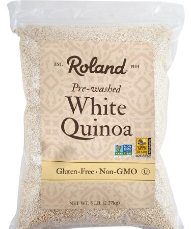 Roland Foods White Quinoa, Pre-washed, Specialty Imported Food, 5 Lb Bag White 5 Pound (Pack of 1)