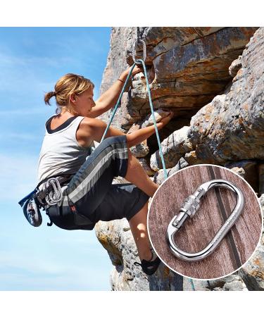 25kn/5600lbs Heavy Duty Screwgate Carabiner Clip for Climbing, Rigging, Ropes, Hammocks - O Shape (2 Pack) - Buy Online on SooperMarket.com