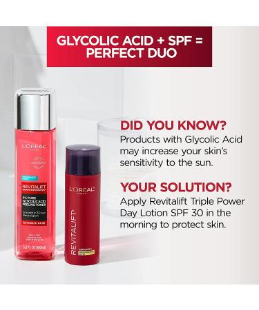 L'Oreal Paris Revitalift 5% Glycolic Acid Peeling Toner with Aloe Vera - Daily Exfoliant for Brighter Skin - 6 Fl Oz - Buy Online on SooperMarket.com