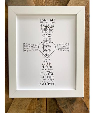 Jesus Loves Me Baptism Frame for Baby - White Grandparent Gift - Buy Online on SooperMarket.com