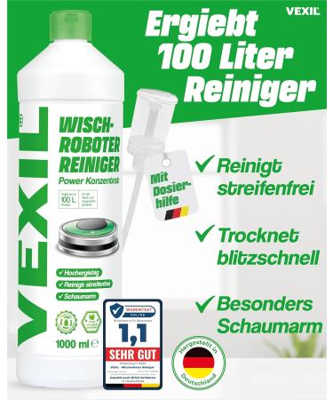 Vexil Floor Cleaner for Wiping Robots - 1L Power Concentrate | Biodegradable Strip-Free Solution for Parquet Tiles & Laminate - Made in Germany - Buy Online on SooperMarket.com
