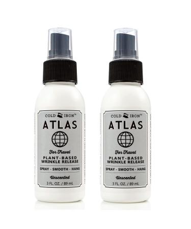 Cold Iron Wrinkle Release Spray for Clothes. Atlas Travel Size 3 fl oz/89 ml. Fragrance Free. Fast, Easy to Use Ironing Alternative. Spray, Smooth, Hang. Award Winning for People on The Go 3 Fl Oz (Pack of 2) Unscented