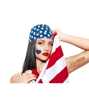 Terra Tattoos Fourth of July Temporary Tattoo Set - 75 Red White Blue & Metallic Designs - Buy Online on SooperMarket.com