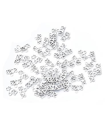 Ruwado 50 Pcs 2023 Charms for Jewelry Making Tassels Metal Mini Pendant Accessories for DIY Making Finding Kit Earring Keychain Necklace Key Ring Bracelet Graduation Tassel (Silver)