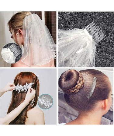 8 Piece Plastic Hair Comb Set for Fine Hair & Bridal Veils - Elegant Teeth Hairpins Side Combs & Hair Jewelry - Buy Online on SooperMarket.com