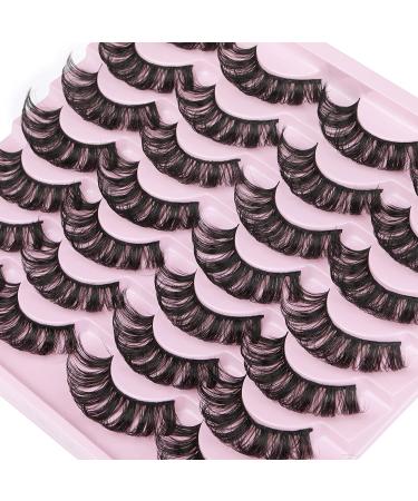 Wiwoseo 20MM Russian Strip Lashes - D Curly Natural Faux Mink Eyelashes (14 Pairs) - Buy Online on SooperMarket.com