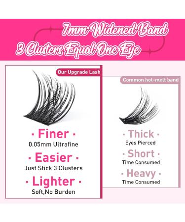 TOOCHUNAG 23A-Fluffy D Curl Eyelash Clusters 8-16mm - Natural DIY Individual Cluster Lashes - Light Russian Strip Lashes for a Flawless Look - Buy Online on SooperMarket.com