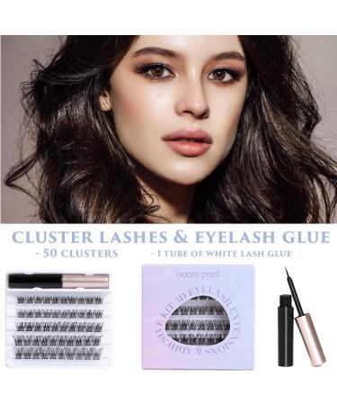 Individual Cluster False Eyelashes Kit | 50 Pcs Russian Strip Lashes | C CC D Curl | DIY Fluffy & Natural Soft Reusable Lashes | 10-16mm | Includes 1 Glue - OP12 - Buy Online on SooperMarket.com