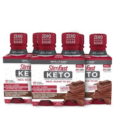 SlimFast Weight Loss, Keto Bundle with Whey Protein, Collagen Powder and MCT Oil Ingredients, Quick 7-Day Stater Kit, 1.89 Pound (Pack of 1) Creamy Milk Chocolate 4 Count (Pack of 3)