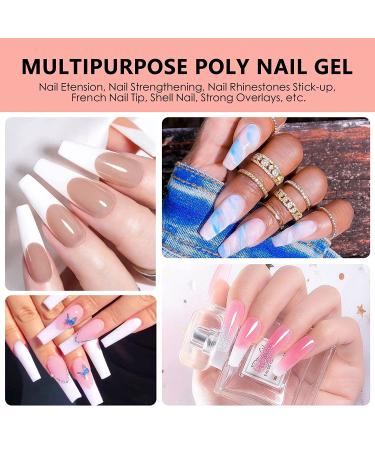 Complete Wakaniya Poly Nail Gel Kit with UV Lamp - 10 Colors for DIY French Ombre Nails - Buy Online on SooperMarket.com