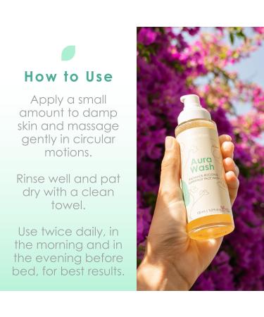 WildMint Aura Wash Natural Face Cleanser | Brightening & Healing Gentle Face Wash for Acne Hormonal Breakouts Dark Spots Hyperpigmentation Oily Skin | UK Made Vegan & Cruelty-Free Skincare | 100ml - Buy Online on SooperMarket.com