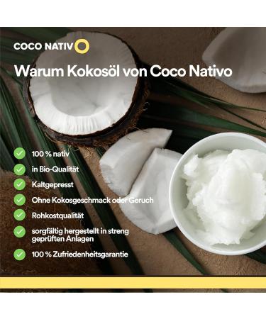 Organic Coconativo Tasteless Coconut Oil 3x1000ml - Cold-Pressed Raw Food Quality for Cooking Baking & Skincare - Buy Online on SooperMarket.com