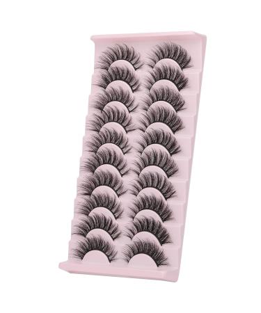 10 Pairs Wiwoseo Faux Mink Eyelashes - Natural Wispy 3D Effect - Buy Online on SooperMarket.com