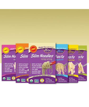 Keto Organic Thai Style Noodles - Zero Carb Sugar & Gluten Free Shirataki Noodle Plant Base Vegan Diet Made of Konjac Flour & Oat Fiber | Healthy Instant Meal Ready to Eat (200g) Pack of 10 7 Ounce (Pack of 10) - Buy Online on SooperMarket.com