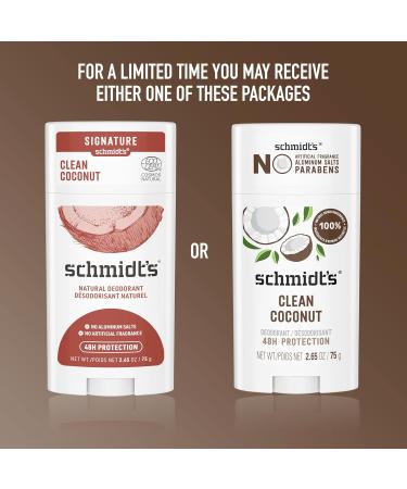 Schmidt's Aluminum Free Natural Deodorant for Women and Men Sandalwood and Citrus & Aluminum-Free Vegan Deodorant Clean Coconut for Women and Men - Buy Online on SooperMarket.com