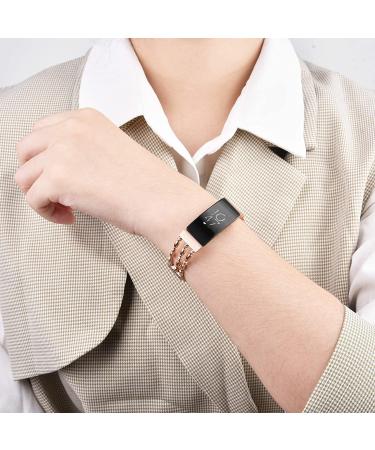 KOREDA Stainless Steel Metal Chain Bangle for Fitbit Inspire HR - Rose Gold - Buy Online on SooperMarket.com