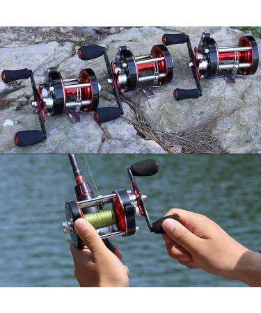 Sougayilang Fishing Reels Round Baitcasting Reel - Conventional Reel - Reinforced Metal Body and Supreme Star Drag Right Hand-Red-Black Warrior6000 - Buy Online on SooperMarket.com