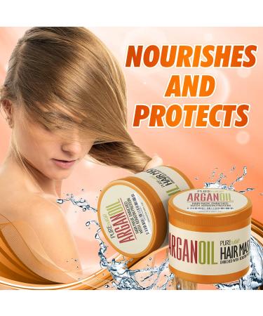 Pure Nature Lux Spa Moroccan Argan Oil Hair Mask - Sulfate-Free Deep Conditioner for Dry, Damaged Hair - Split End Moisturizer and Hydrating Treatment - Buy Online on SooperMarket.com