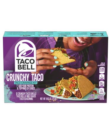 Taco Bell Crunchy Taco Dinner Kit with 12 Crunchy Taco Shells (Taco Bell Mild Sauce & Seasoning, 8.85 oz Box)