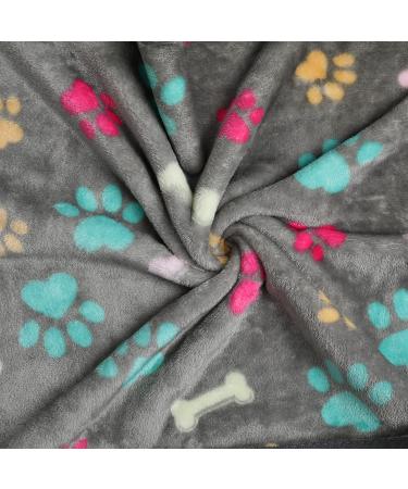 Super Soft Fluffy Fleece Pet Blanket Pack of 3 - Small Paw Design for Dogs, Puppies, and Cats - Buy Online on SooperMarket.com