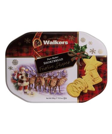Walkers Shortbread Festive Shapes Holiday Cookies 12.3oz Tin - Pack of 1 - Buy Online on SooperMarket.com
