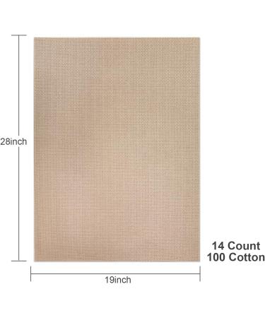14CT Tan Aida Cloth 14 Count Cross Stitch Fabric - 19x28 inch - Buy Online on SooperMarket.com