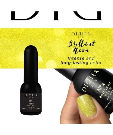 Didier Lab - Premium UV Gel Nail Polish - Brillant Neon No2- Gel Nail Varnish - Nail Art - Long-Lasting High Gloss Wear - Gel Nail Polish - Gel Nails - Glitter Gel Nail Polish - Rich Pigment - 8ml - Buy Online on SooperMarket.com