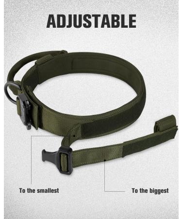 Joyal Tactical Dog Collar | Army Green Dog Collar with Handle & QR Code | Large Dogs  - Buy Online on SooperMarket.com