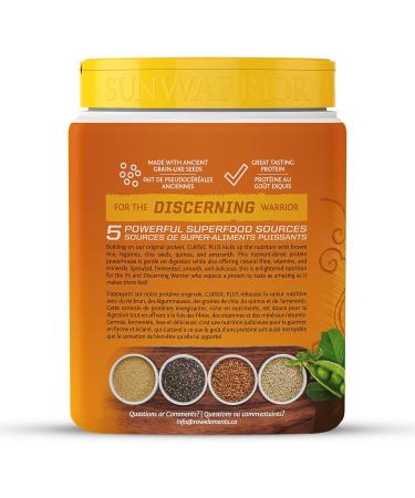 Sunwarrior - Classic Plus Raw Organic Plant Based Protein Chocolate 375 g - Buy Online on SooperMarket.com