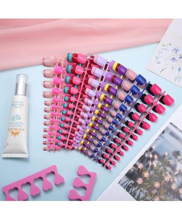 720 Short Square Bright Color False Toe Nails - 30 Sets | Matte Full Cover Press On Toenails for Women and Girls - Buy Online on SooperMarket.com