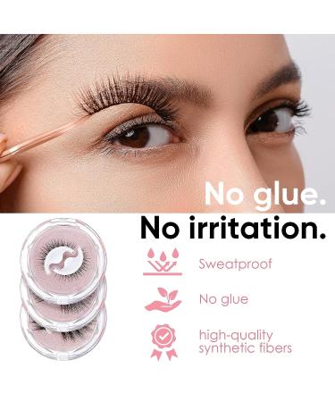 3 Pairs Reusable Self-Adhesive Waterproof False Eyelashes - Natural Look - Buy Online on SooperMarket.com