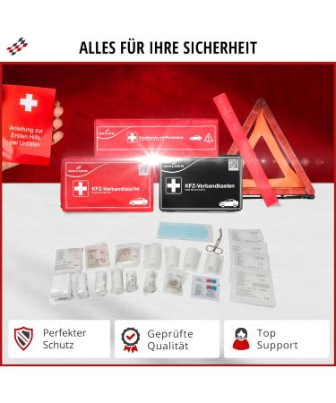 Walser 2024 Car Bandage Pocket - STVO Compliant 3-in-1 First Aid Set with Breakdown Triangle & Warning Vest | DIN 13164 Approved - Buy Online on SooperMarket.com