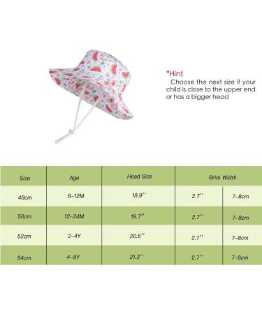 LASSIG Beach Sun Protection Hat for Baby Girls | Adjustable Toddler Kids Hat with Chin Strap | Watermelon 6-12 Months - Buy Online on SooperMarket.com