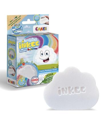 INKEE Foamy Cloud - Rainbow bath bomb for children bath bomb for children bubble bath strawberry scent extra creamy 1x Foamy Cloud