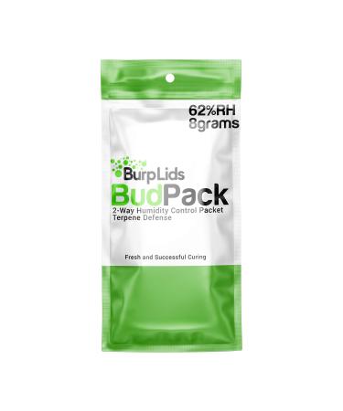 Burp Lids Bud Pack | 62% RH 2-Way Humidity Control | Size 8g Protects Up to 1 Ounce (30 Grams) Flower | Prevent Terpene Loss Over Drying and Molding | 12-Count Resealable Bag