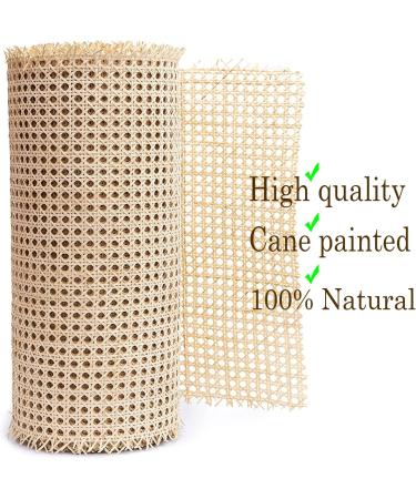 14 Width Natural Rattan Cane Webbing Roll - 12 Feet | Open Weave Wicker Material for Caning Projects - Buy Online on SooperMarket.com