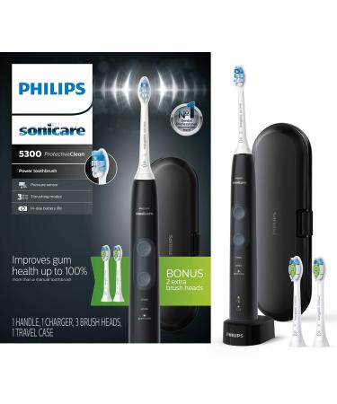 Philips Sonicare ProtectiveClean 5300 Rechargeable Electric Power Toothbrush, Black, HX6423/34