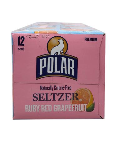 Polar Seltzer Water Ruby Red Grapefruit 12 fl oz 12-Pack - Refreshing Citrus Sparkling Water - Buy Online on SooperMarket.com