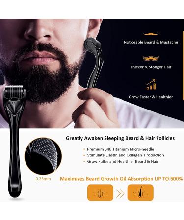 Beard Growth Kit - Derma Roller & Oil for Maximum Beard Growth | Perfect Gift for Men - Comb & Scissors Included - Buy Online on SooperMarket.com