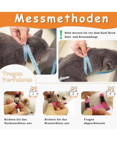 Adjustable Nylon Cat Leash & Harness Set - Soft Cat Dishes for Kittens & Rabbits - Black & Pink - Buy Online on SooperMarket.com