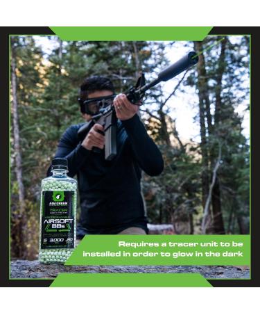 Green Tracer Biodegradable Airsoft BBS - 3000 Glow-in-The-Dark 0.2g BBs - Buy Online on SooperMarket.com