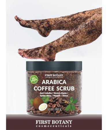 Organic Arabica Coffee Scrub with Coconut and Shea Butter - Acne & Cellulite Treatment, Varicose Vein Therapy - 10 oz - Buy Online on SooperMarket.com