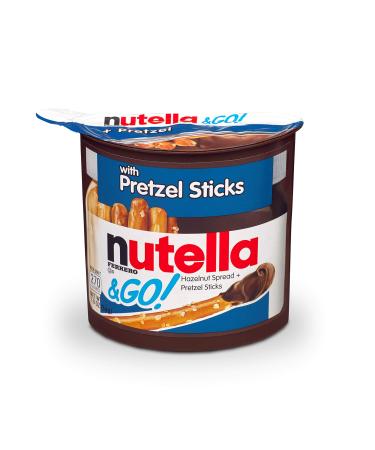 Nutella and Go Snack Packs Chocolate Hazelnut Spread with Pretzel Sticks Perfect Bulk Snacks for Kids' Lunch Boxes Great for Holiday Stocking Stuffers 1.9 oz Pack of 12
