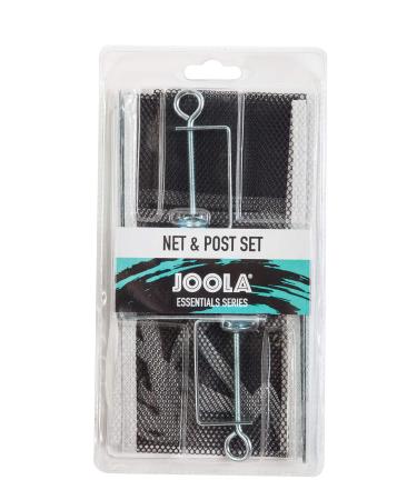 JOOLA Essentials Series Regulation Table Tennis Replacement Net and Post Set - Fits Standard Size Ping Pong Tables up to 2 inches
