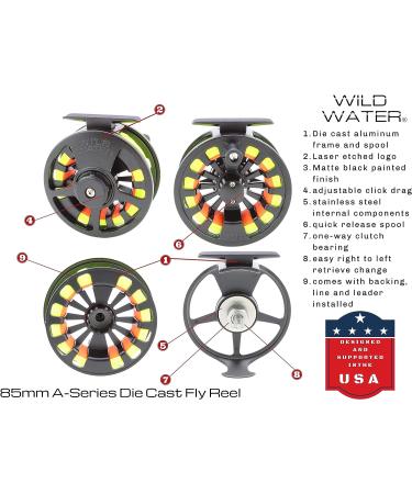 Wild Water Deluxe Fly Fishing Combo Starter Kit - 5/6 Weight 9ft Graphite Rod, Accessories, Aluminum Reel, Carrying Case | Fly Box & Fishing Flies - Buy Online on SooperMarket.com
