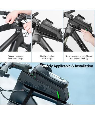Rockbros Waterproof Bicycle Frame Pocket Bag - Touchscreen for iPhone 14/13 Galaxy S23/S22 Ultra 7.0 Inch Cell Phones - Buy Online on SooperMarket.com