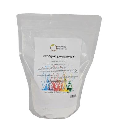 Greenway Biotech Calcium Carbonate Powder- Natural Antacid Limestone Rock Dust Very Fine Powder for  Home  Chalk Paint Texture Additive  and Other DIY Projects (5 Pounds)