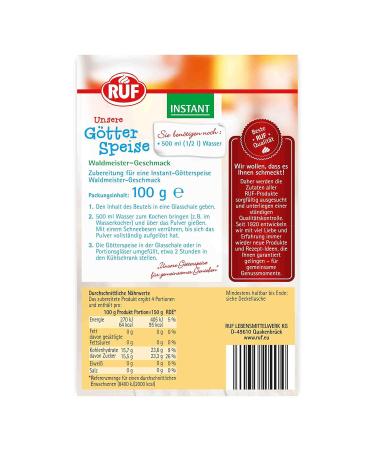 Ruf Instant God-Food: Wobbly Pudding Mix - Just Add Water | 2-Pack (100g Each) - Waldmeister Flavor - Fast Preparation for Delicious Desserts - Buy Online on SooperMarket.com