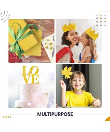 Gildecks Gold Cardstock Paper 20 Pcs - Double Sided Glitter Paper for DIY Projects - 250 GSM - 11.7x8.3in - Buy Online on SooperMarket.com