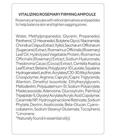 AROMATICA Vitalizing Rosemary Firming Ampoule Serum 30ml - Best Anti-Aging Retinol Serum for Face Moisturizing & Strengthening Skin Barrier - Shop Internationally - Buy Online on SooperMarket.com